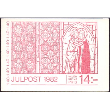 Sverige. 1982. Julefrimærker, AFA nr. 1210-14 postfrisk parstykker stemplet  hæfte FDC parstykkke