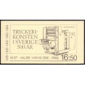 Sverige. 1983. Bogtrykkerkunstens indførelse, AFA nr. 1221-25 postfrisk stemplet  hæfte FDC parstykkke