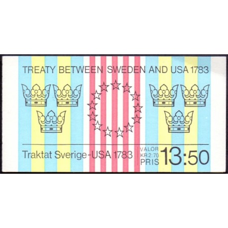 Sverige. 1983. Sverige-USA traktat, AFA nr. 1228 postfrisk  stemplet  hæfte FDC parstykkke