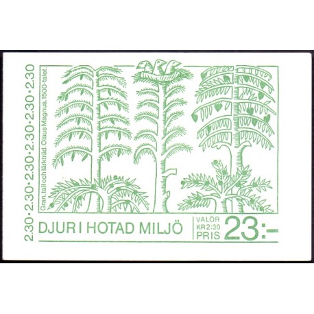 Sverige. 1989. Den truede faune. AFA nr. 1484-89 postfrisk Stemplet hæfte FDC parstykkke SWEDEN **/o