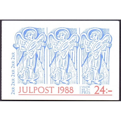 Sverige. 1988. Julefrimærker. AFA nr. 1470-75 postfrisk 6-blok Stemplet hæfte FDC parstykkke SWEDEN **/o