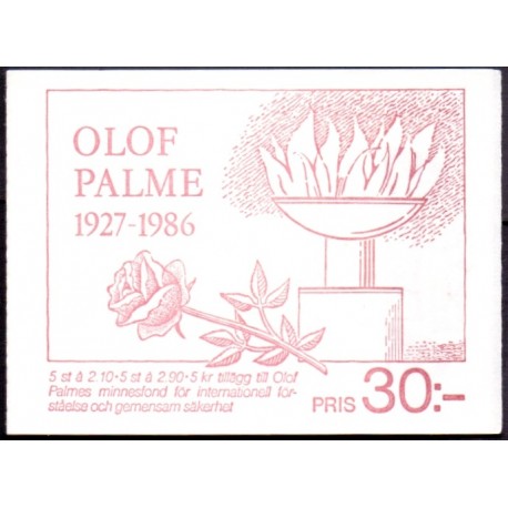 Sverige. 1986. Oluf Palme mindeudgave. AFA nr. 1368-69 postfrisk parstykke Stemplet hæfte FDC parstykkke SWEDEN **/o