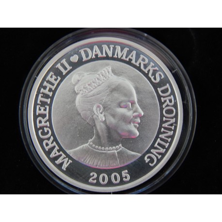 10 kroners tema sølvmønt af Den grimme ælling, fra 2005,