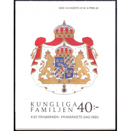 Sverige. 1993. Den kongelige familie. AFA nr. 1721-24 postfrisk miniark Stemplet hæfte FDC parstykkke SWEDEN **/o