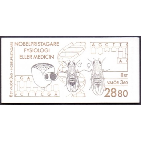 Sverige. 1989. Nobelpristager. AFA nr. 1522-25 postfrisk 4 stribe Stemplet hæfte FDC parstykkke SWEDEN **/o