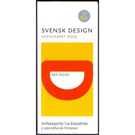 Sverige 2005. Design. AFA nr. 2378-83, postfrisk   sammentryk stemplet  hæfte FDC parstykkke