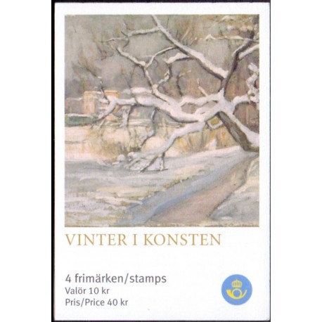 Sverige 2006. Vinter i kunsten. AFA nr. 2493-96, postfrisk sammentryk stemplet  hæfte FDC parstykkke