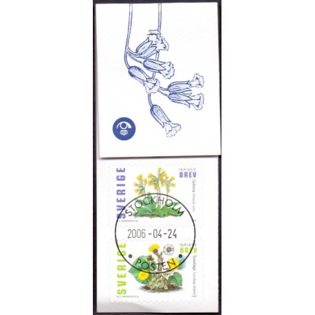 Sverige 2003. Blomster. AFA 2278-80,  postfrisk stemplet  hæfte FDC parstykkke