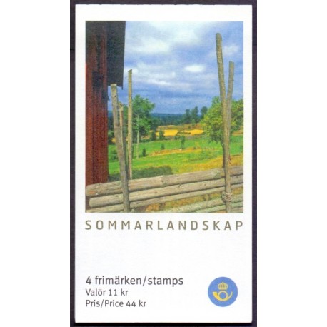 Sverige 2007. Sommerlandskaber. AFA nr. 2524-27, postfrisk sammentryk stemplet  hæfte FDC parstykkke