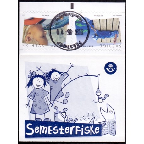 Sverige 2007. Sommerfrimærker. AFA nr. 2519-22, postfrisk stemplet  hæfte FDC parstykkke