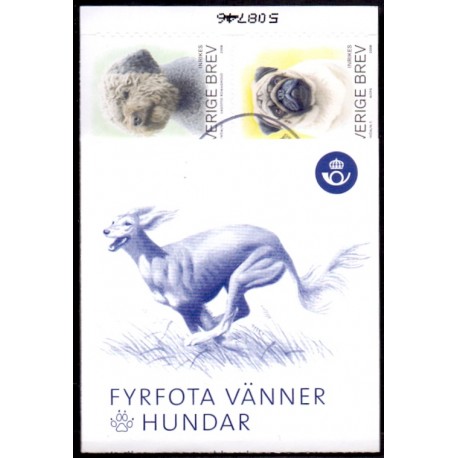 Sverige 2008. Hunde. AFA nr. 2553-56, postfrisk  stemplet  hæfte FDC parstykkke