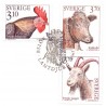 Sverige 1995. Landdyr II, AFA 1789-91, postfrisk stemplet FDC