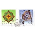 Sverige 1995. Tycho Brahes og Fridtiof Nilssons, AFA 1834-36, postfrisk stemplet  hæfte FDC