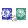 Sverige 1999. Mønter. AFA nr. 2021-22 postfrisk stemplet  hæfte FDC parstykkke