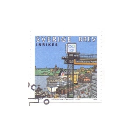 Sverige 1999. Koopertive Forbund. AFA nr. 2025 postfrisk stemplet  hæfte FDC parstykkke