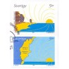 Sverige 1999. Årtusindeskiftet. AFA nr. 2080-81 postfrisk stemplet  hæfte FDC parstykkke