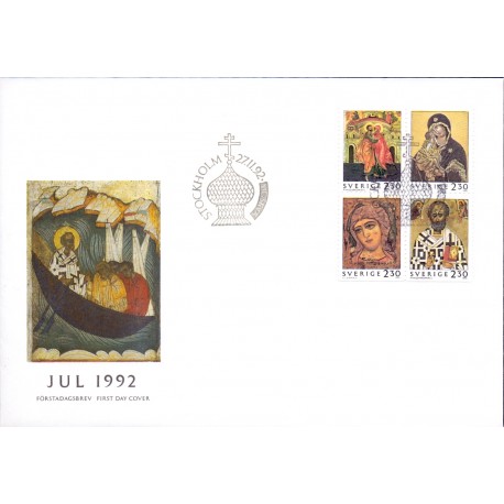Sverige. 1992. Julefrimærker. AFA nr. 1680-83 postfrisk sammentryk Stemplet hæfte FDC parstykkke SWEDEN **/o