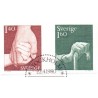 Sverige. 1980. Socialforsorg. AFA nr. 1108-09 postfrisk stemplet  hæfte FDC parstykkke