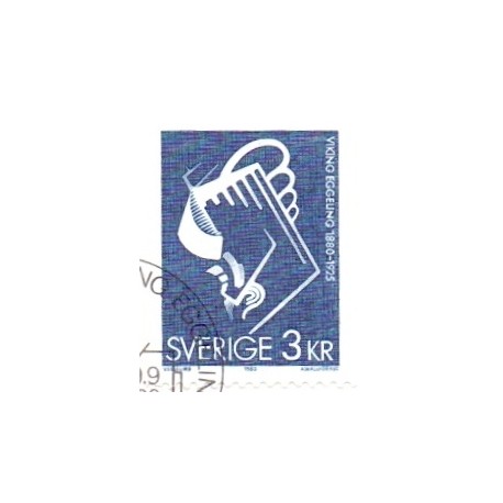 Sverige. 1980. Viking Eggeling. AFA nr. 1121, postfrisk stemplet  hæfte FDC parstykkke