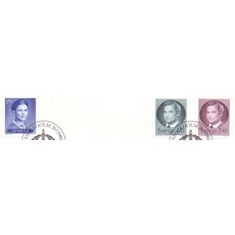 Sverige. 1981. Kong Carl, Dr. Silvia AFA nr. 1149-51 postfrisk stemplet  hæfte FDC parstykkke