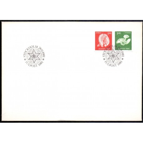 Sverige. 1981. Julefrimærker, AFA nr. 1176-77 postfrisk parstykke stemplet  hæfte FDC parstykkke