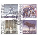 Sverige. 1982. Maleren John Bauer, AFA nr. 1183-86 postfrisk sammentryk  stemplet  hæfte FDC parstykkke