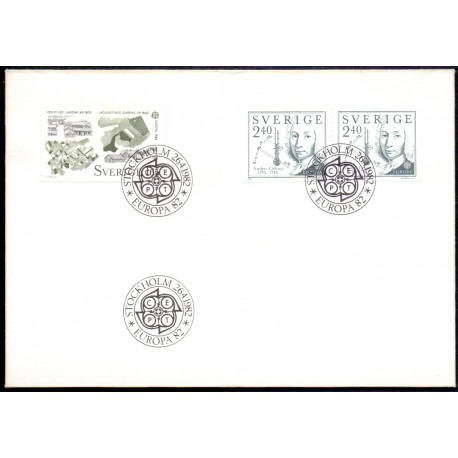 Sverige. 1982. Europamærker / CEPT, AFA nr. 1187-88 Ch/Cv postfrisk stemplet  hæfte FDC parstykkke
