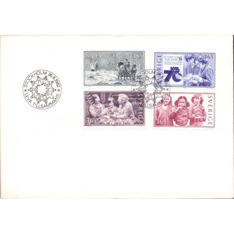 Sverige. 1982. Fredelig sameksistens, AFA nr. 1197-1200 postfrisk  stemplet  hæfte FDC parstykkke