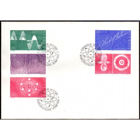 Sverige. 1982. Nobelpristager i Atomfysik, AFA nr. 1205-9 postfrisk  stemplet  hæfte FDC parstykkke