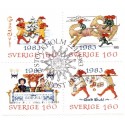 Sverige. 1983. Julefrimærker, AFA nr. 1255-58 postfrisk 4-blok Stemplet hæfte FDC parstykkke SWEDEN