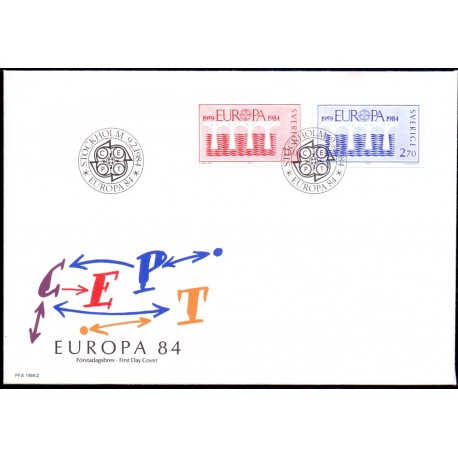 Sverige. 1984. Europamærker / CEPT, AFA nr. 1259-60 postfrisk  Stemplet hæfte FDC parstykkke SWEDEN