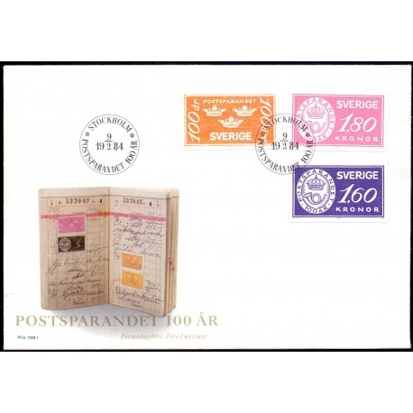 Sverige. 1984. Postsparekasse, AFA nr. 1261-63 postfrisk Stemplet hæfte FDC parstykkke SWEDEN