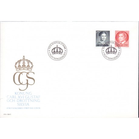 Sverige. 1984. Kong Carl & Dr. Silvia, AFA nr. 1264-65 postfrisk  Stemplet hæfte FDC parstykkke SWEDEN