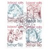 Sverige. 1985. Julefrimærker. AFA nr. 1344-47 postfrisk 4-blok Stemplet hæfte FDC parstykkke SWEDEN **/o