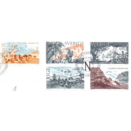 Sverige. 1985. Nobelpristager. AFA nr. 1348-52 postfrisk Stemplet hæfte FDC parstykkke SWEDEN **/o