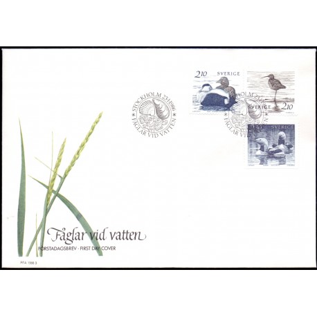 Sverige. 1986. Fugle ved havet. AFA nr. 1360-62 postfrisk Stemplet hæfte FDC parstykkke SWEDEN **/o