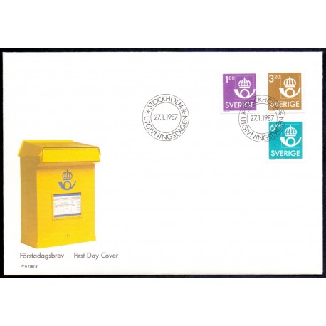 Sverige. 1987. Suppleringsværdier. AFA nr. 1398-1400 postfrisk   Stemplet hæfte FDC parstykkke SWEDEN **/o