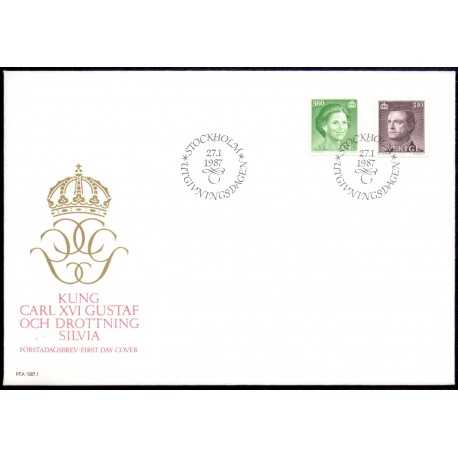 Sverige. 1987. Suppleringsværdier. AFA nr. 1401-02 postfrisk  Stemplet hæfte FDC parstykkke SWEDEN **/o