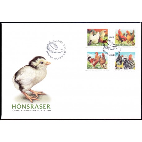 Sverige 2012. Påskefrimærker. AFA nr. 2835-38 postfrisk stemplet  hæfte FDC parstykkke