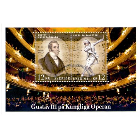 Sverige 2012. Den kongelige Opera. AFA nr. 2866 postfrisk miniark stemplet  hæfte FDC parstykkke