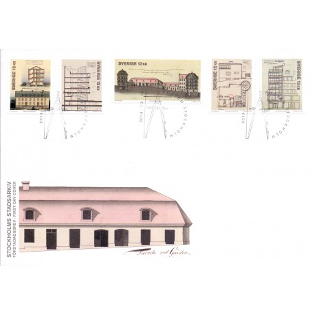 Sverige 2013. Stockholms Stadsarkiv. AFA nr. 2891-95, postfrisk stemplet  hæfte FDC parstykkke