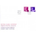 Sverige 2015. Kong Carl og Dr. Silvia. AFA nr. 2990-91 postfrisk stemplet  hæfte FDC parstykkke
