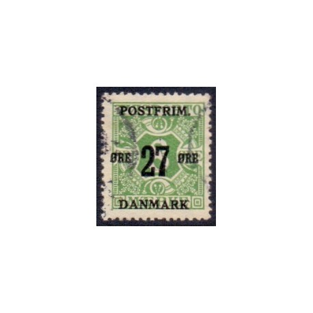 1918. 27-Øres provisorier. VM kors, AFA nr. 88  postfrisk    Ubrugt Stemplet FDC