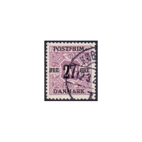 1918. 27-Øres provisorier. VM kors, AFA nr. 89  stemplet  postfrisk    Ubrugt Stemplet FDC