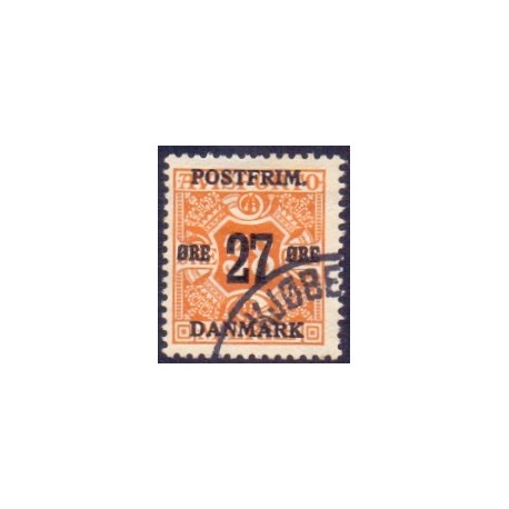 1918. 27-Øres provisorier. VM kors, AFA nr. 92  postfrisk    Ubrugt Stemplet FDC