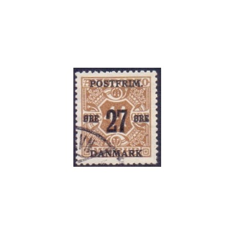 1918. 27-Øres provisorier. VM kors, AFA nr. 93  postfrisk    Ubrugt Stemplet FDC