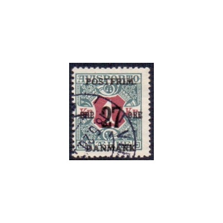 1918. 27-Øres provisorier. VM kors, AFA nr. 95  postfrisk    Ubrugt Stemplet FDC