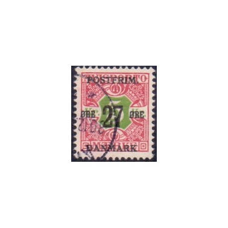 1918. 27-Øres provisorier. VM krone, AFA nr. 96  postfrisk    Ubrugt Stemplet FDC