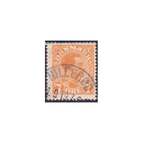 1918-20. Chr. X. 7 Øre, AFA nr. 98 postfrisk   Ubrugt Stemplet FDC