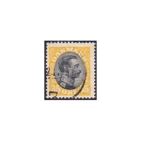 1918-20. Chr. X. 35 Øre, AFA nr. 104 postfrisk  Ubrugt Stemplet FDC